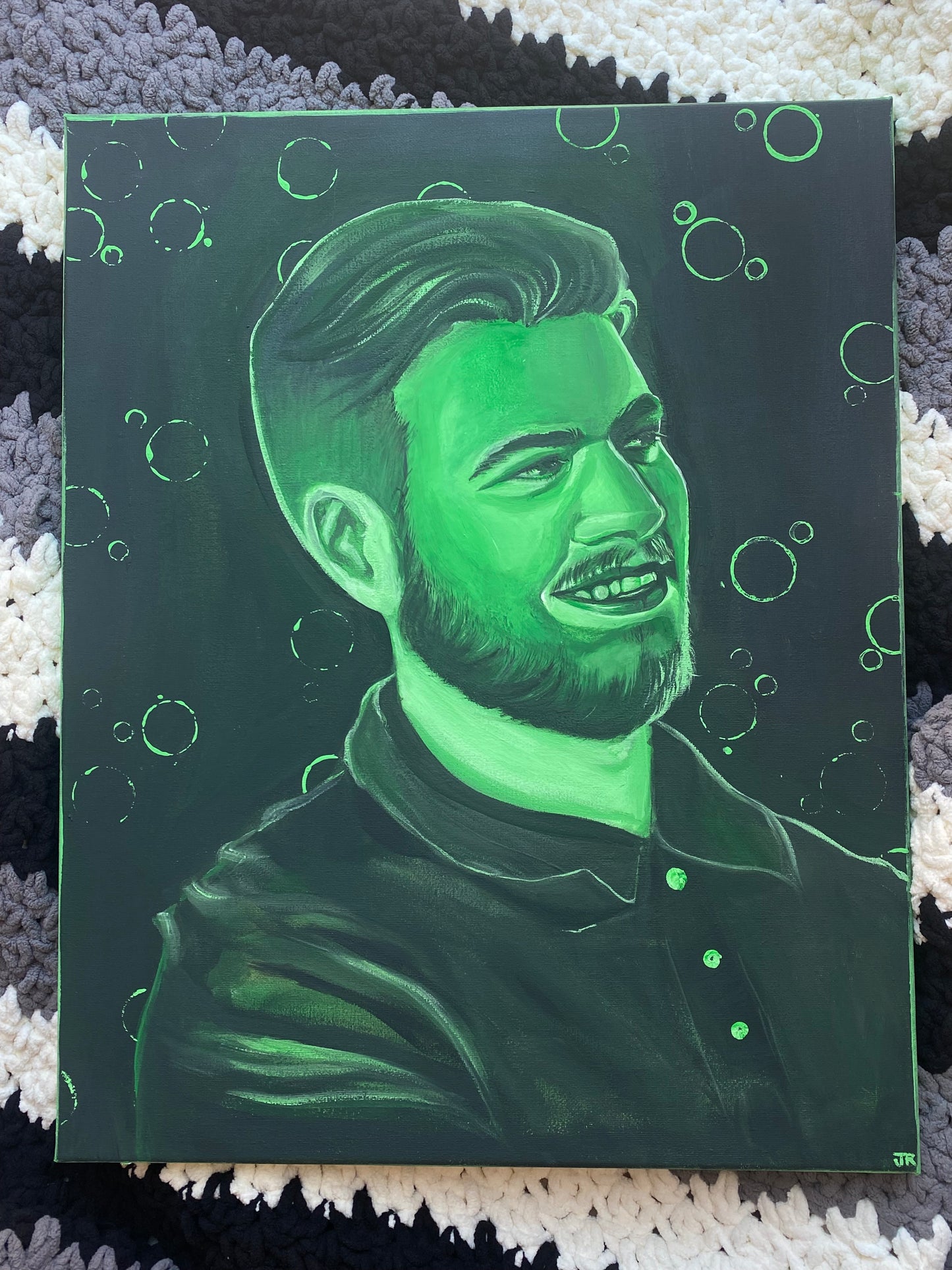 Custom Acrylic Monochrome Portrait Painting (Order Portal)