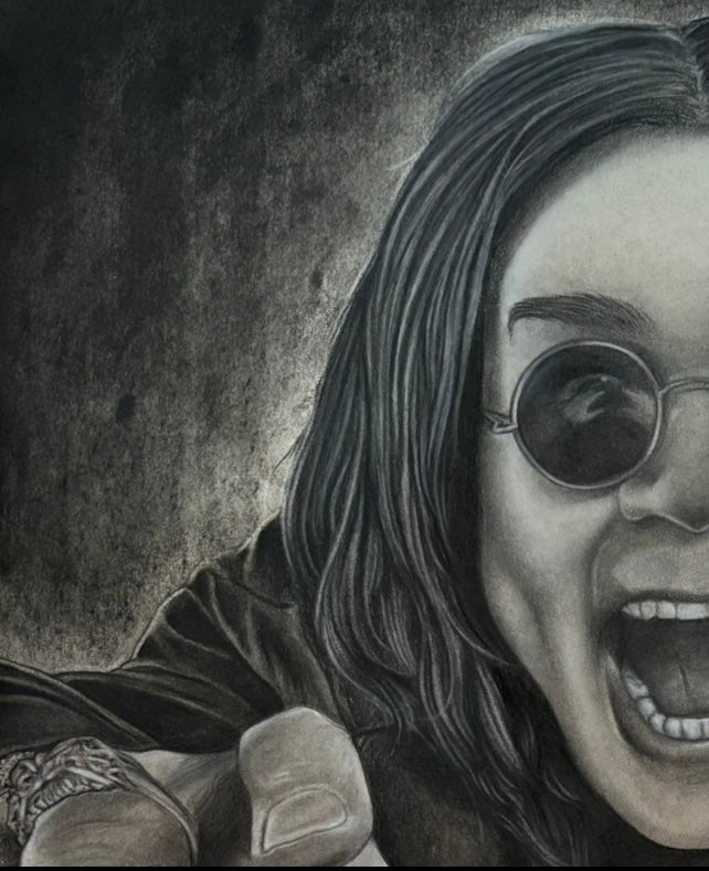 Original Ozzy Charcoal Drawing