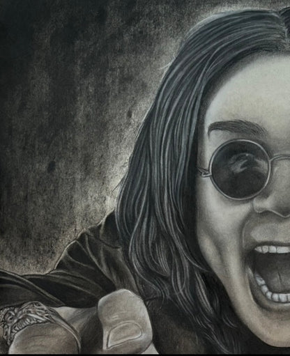 Original Ozzy Charcoal Drawing