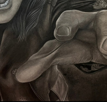 Original Ozzy Charcoal Drawing