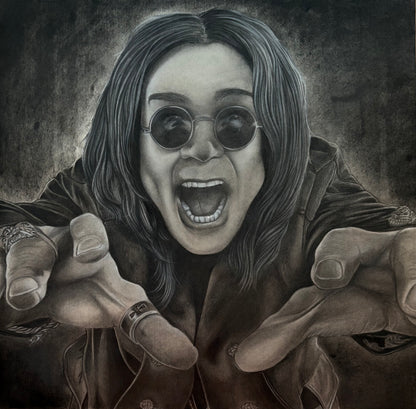 Original Ozzy Charcoal Drawing
