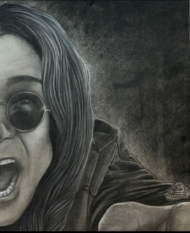Original Ozzy Charcoal Drawing
