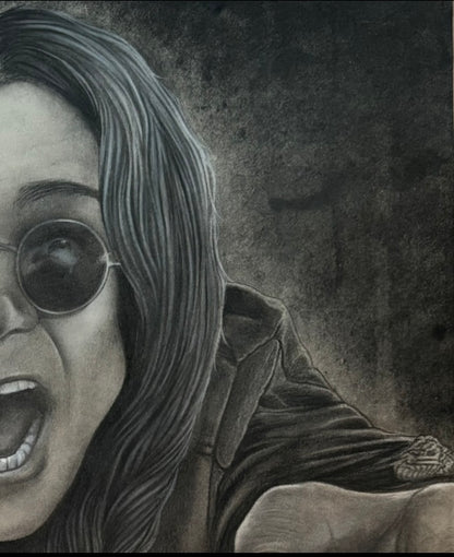 Original Ozzy Charcoal Drawing