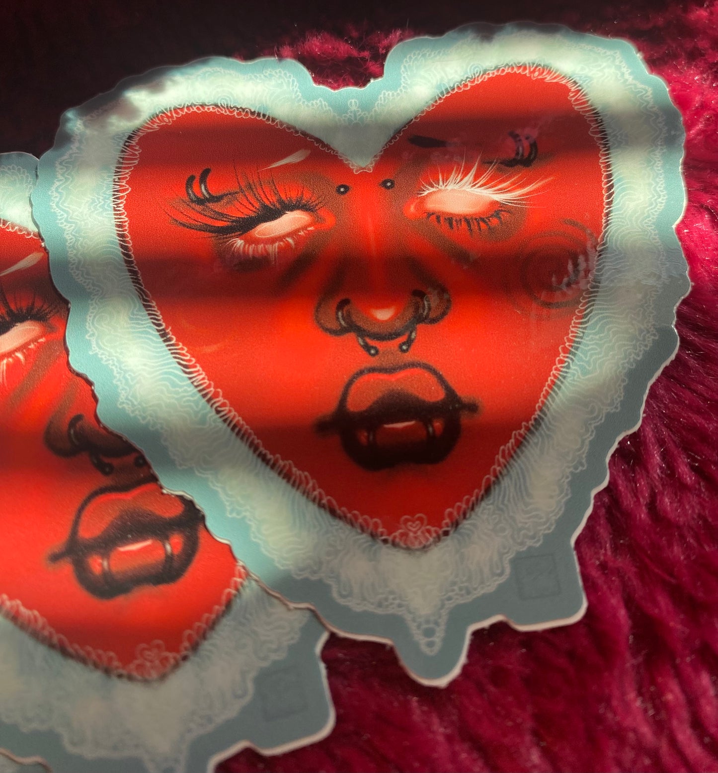 Heartface Sticker 3x3”