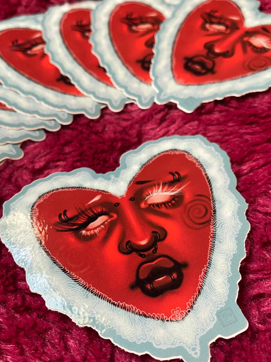 Heartface Sticker 3x3”