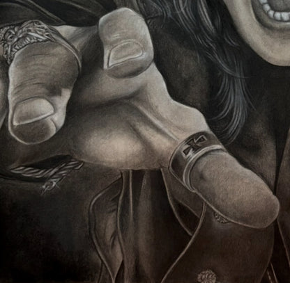 Original Ozzy Charcoal Drawing